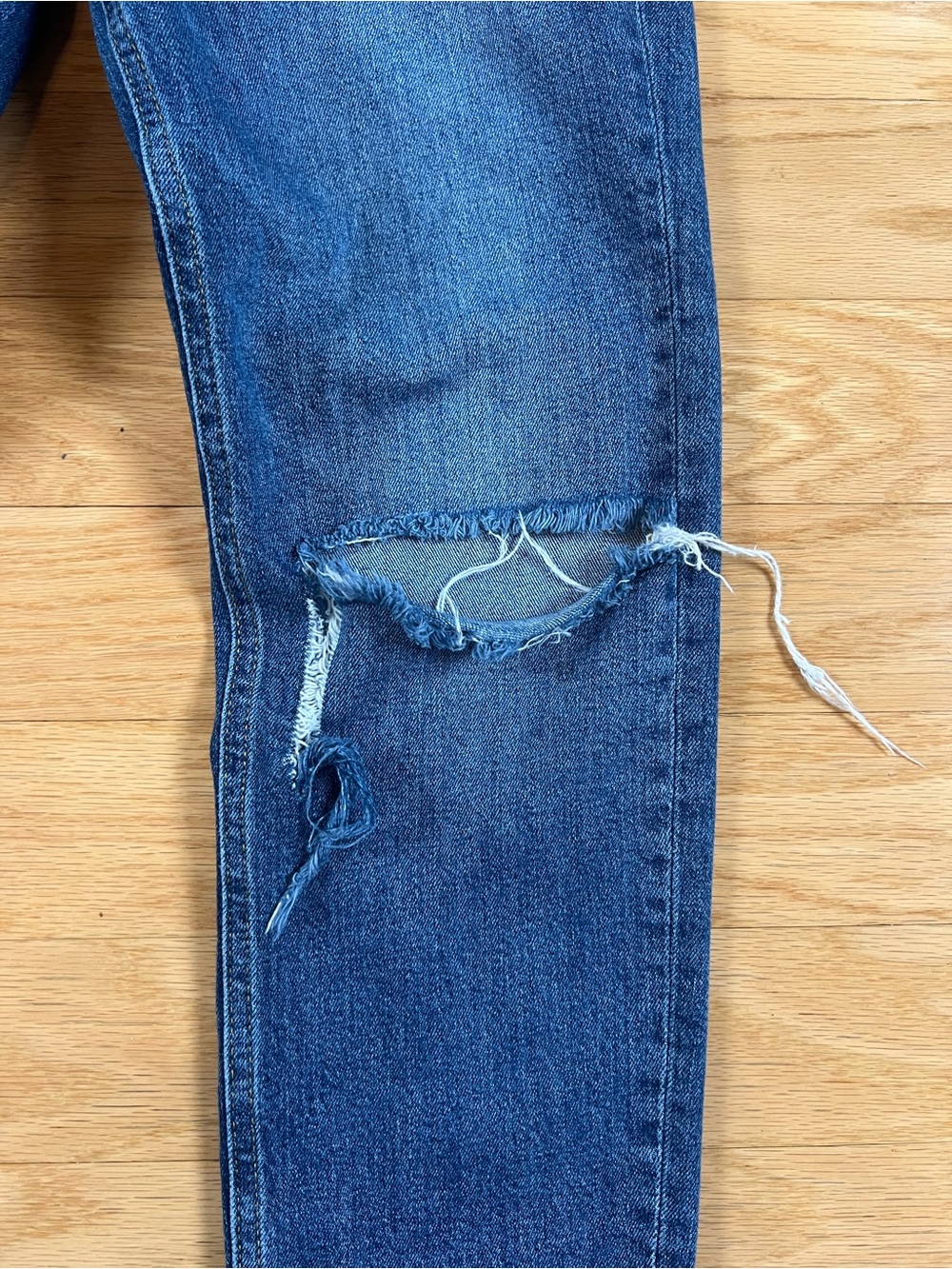 Anthropologie Pilcro Distressed Straight Leg Denim Blue Jeans Size 29 - Picture 5 of 14